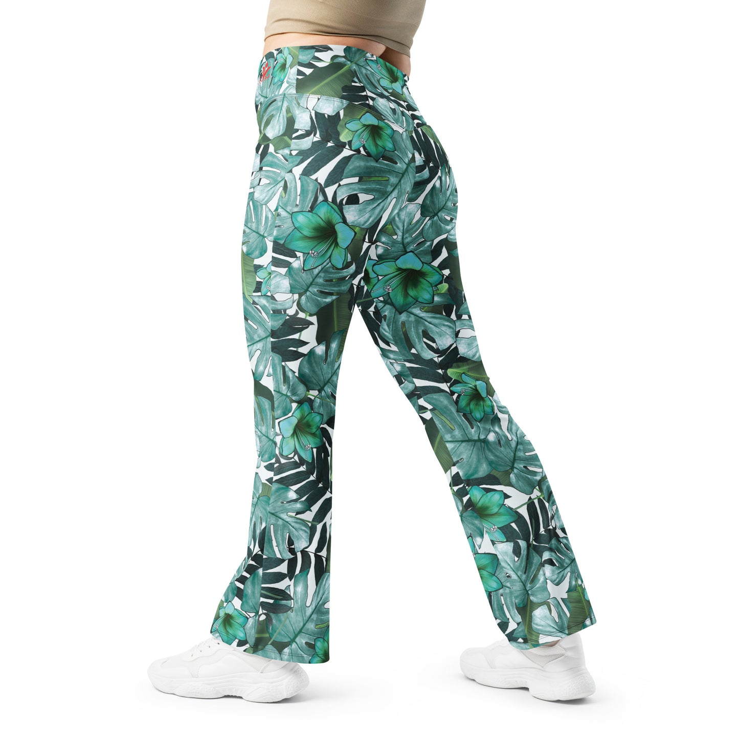 Be-Jo Leggings mit Schlag Herbst Grün/Blau