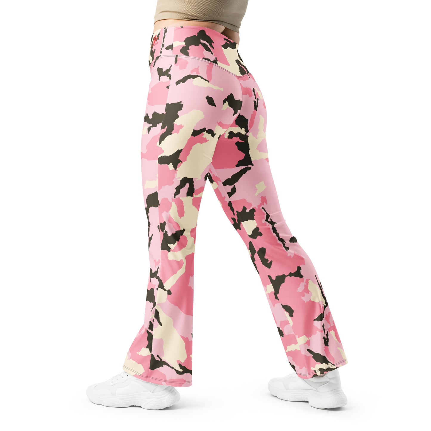 Be-Jo Leggings mit Schlag Camoufalge Rosa