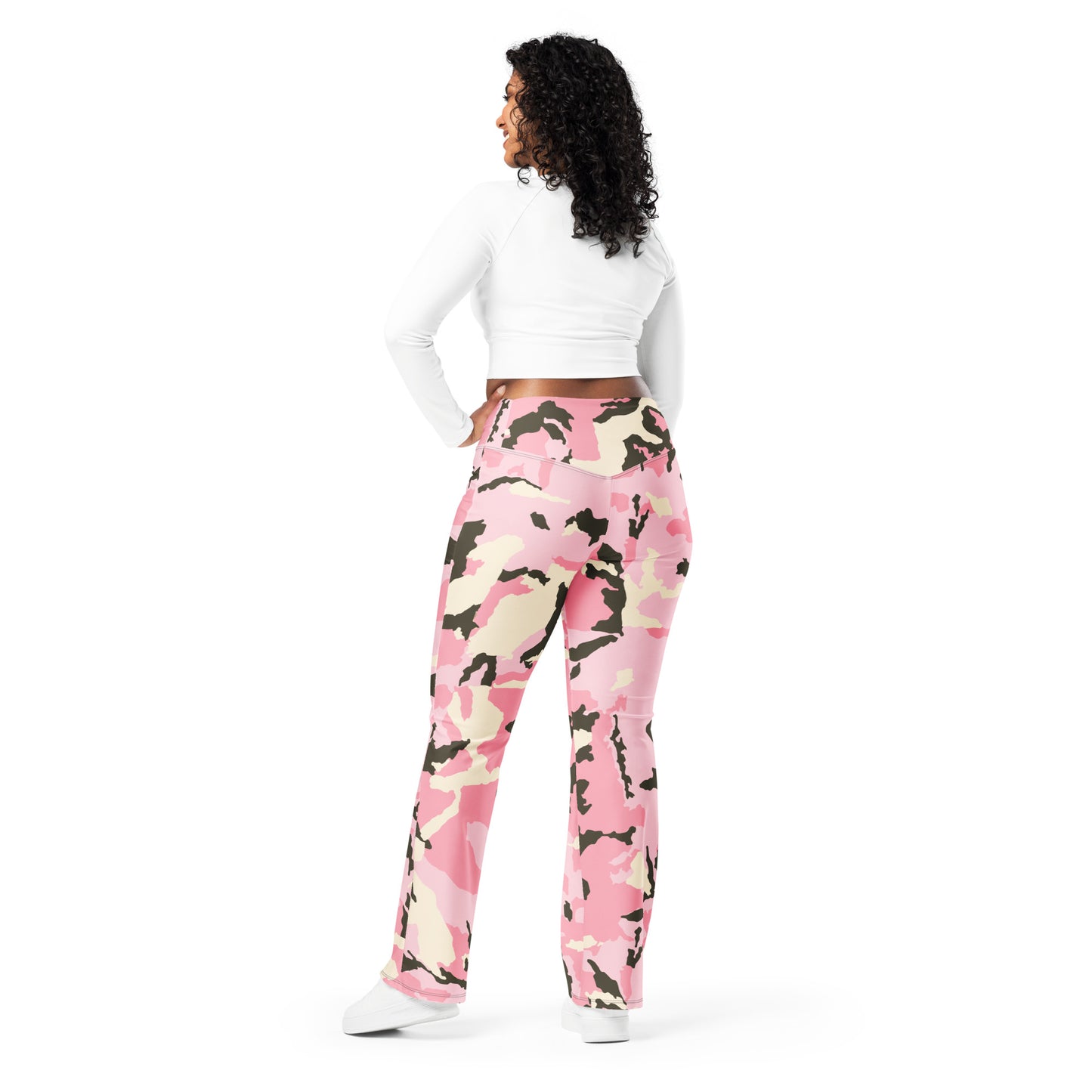 Be-Jo Leggings mit Schlag Camoufalge Rosa