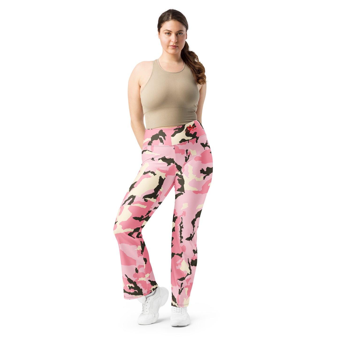 Be-Jo Leggings mit Schlag Camoufalge Rosa