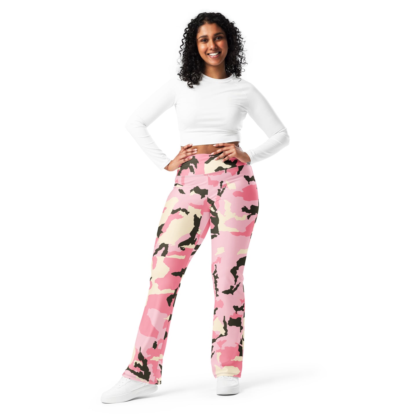 Be-Jo Leggings mit Schlag Camoufalge Rosa