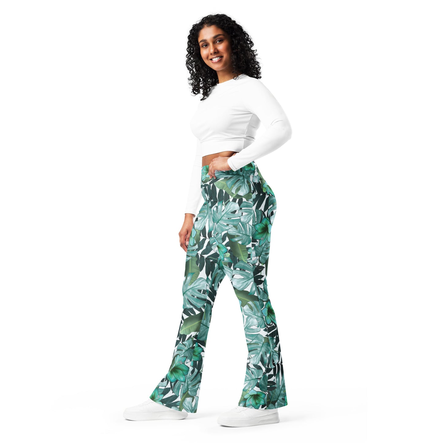 Be-Jo Leggings mit Schlag Herbst Grün/Blau