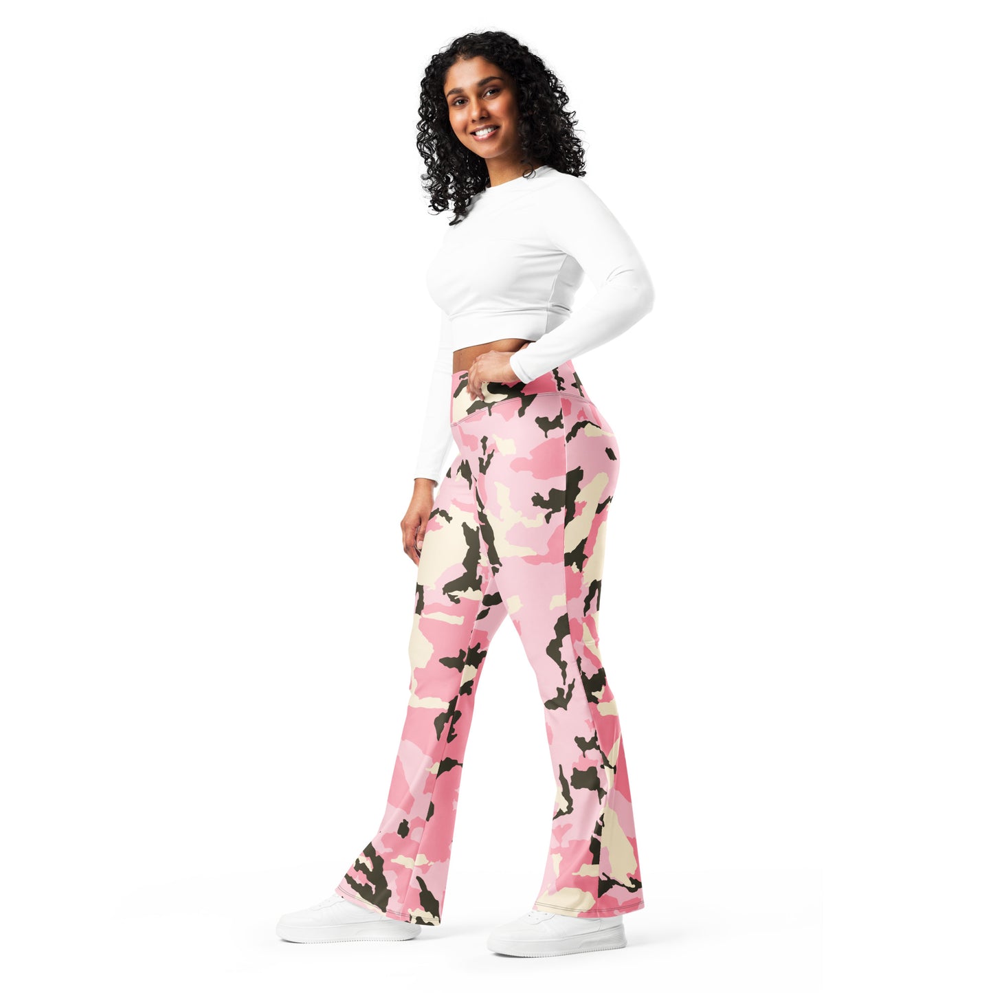 Be-Jo Leggings mit Schlag Camoufalge Rosa