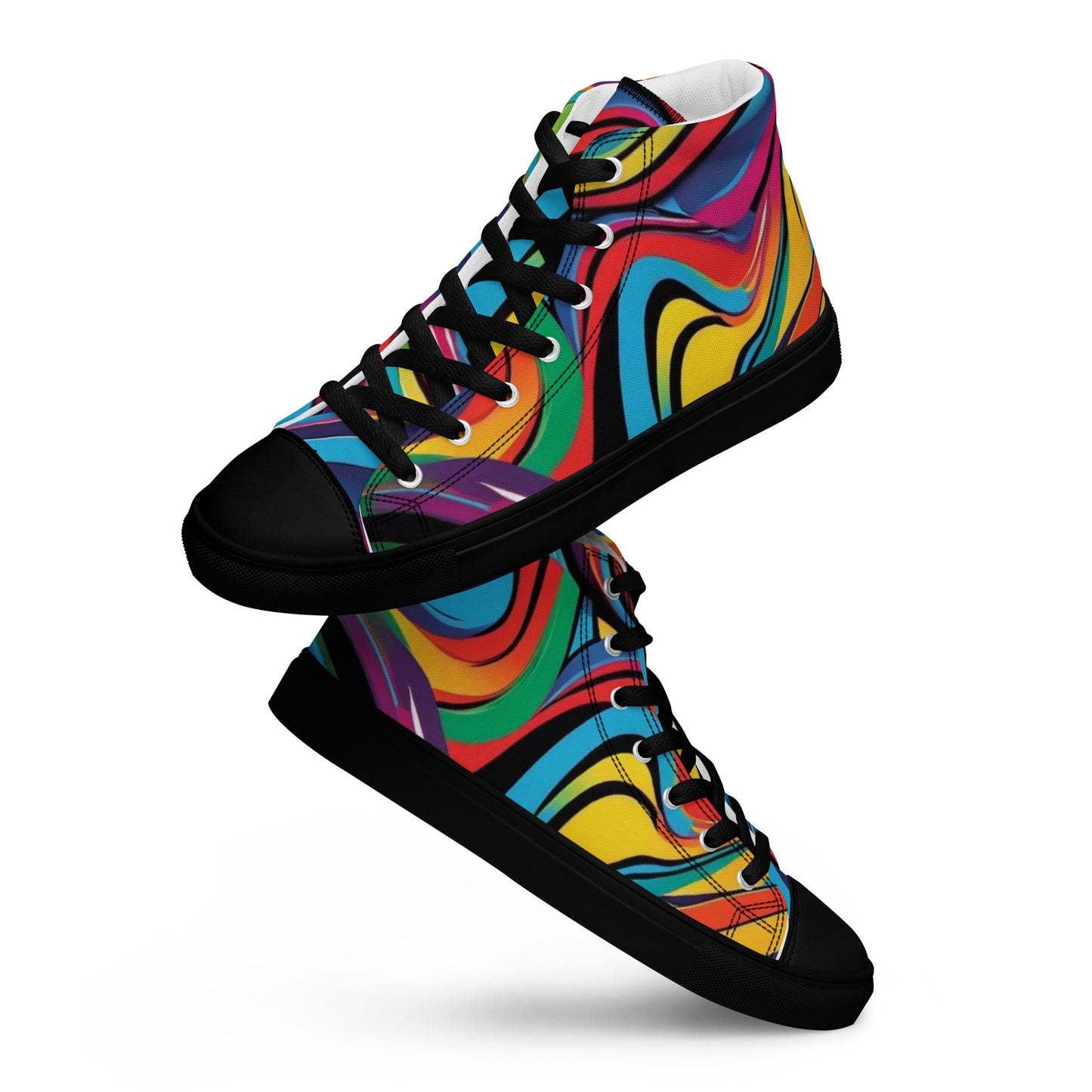 Be-Jo High-Top Leinenschuhe für Herren Sneakers Graffiti Wellen