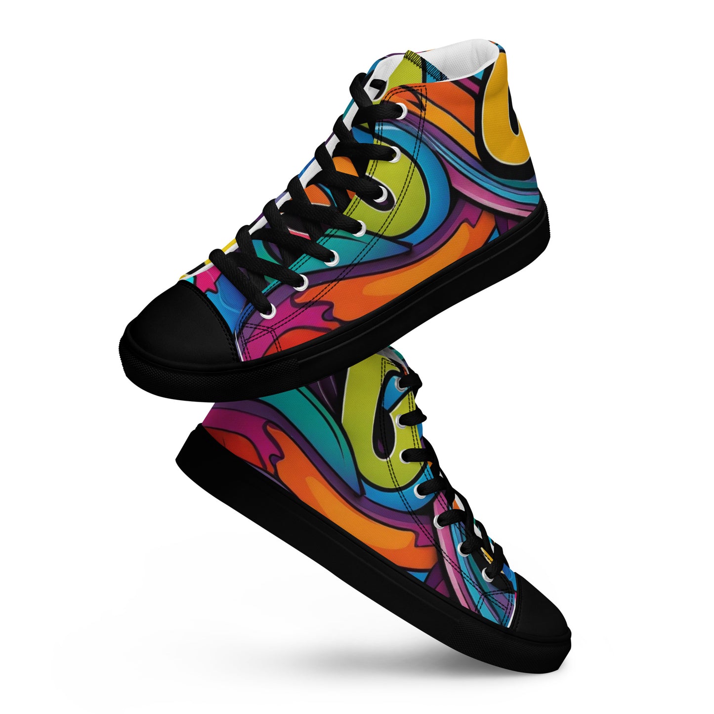 Be-Jo High-Top Leinenschuhe für Herren Sneakers Graffiti Wellen 2