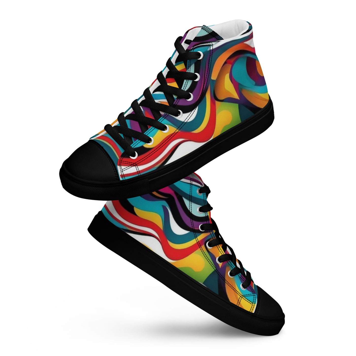 Be-Jo High-Top Leinenschuhe für Herren Sneakers Graffiti Wellen 3