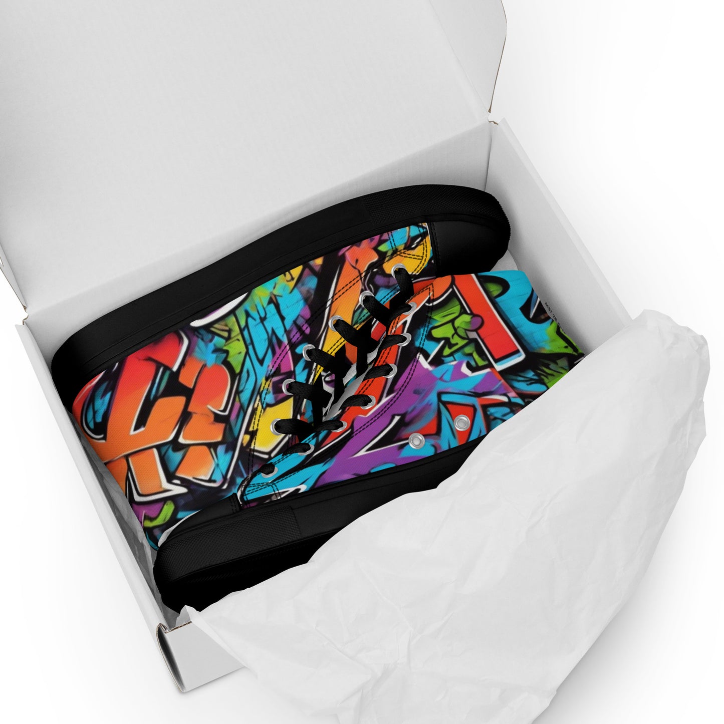 Be-Jo High-Top Leinenschuhe für Herren Sneakers Graffiti Bunt 2