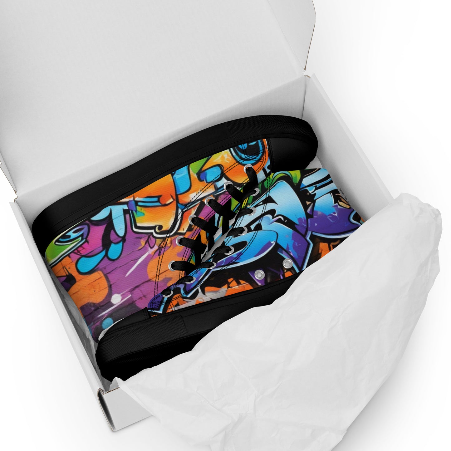 Be-Jo High-Top Leinenschuhe für Herren Graffiti Bunt 3