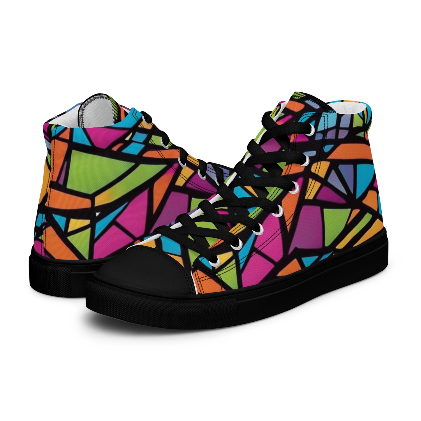 BE-JO High-Top Leinenschuhe für Herren Sneakers Bunt Graffiti