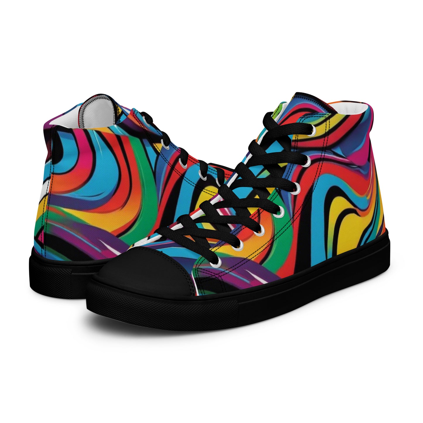 Be-Jo High-Top Leinenschuhe für Herren Sneakers Graffiti Wellen