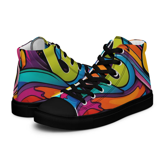 Be-Jo High-Top Leinenschuhe für Herren Sneakers Graffiti Wellen 2