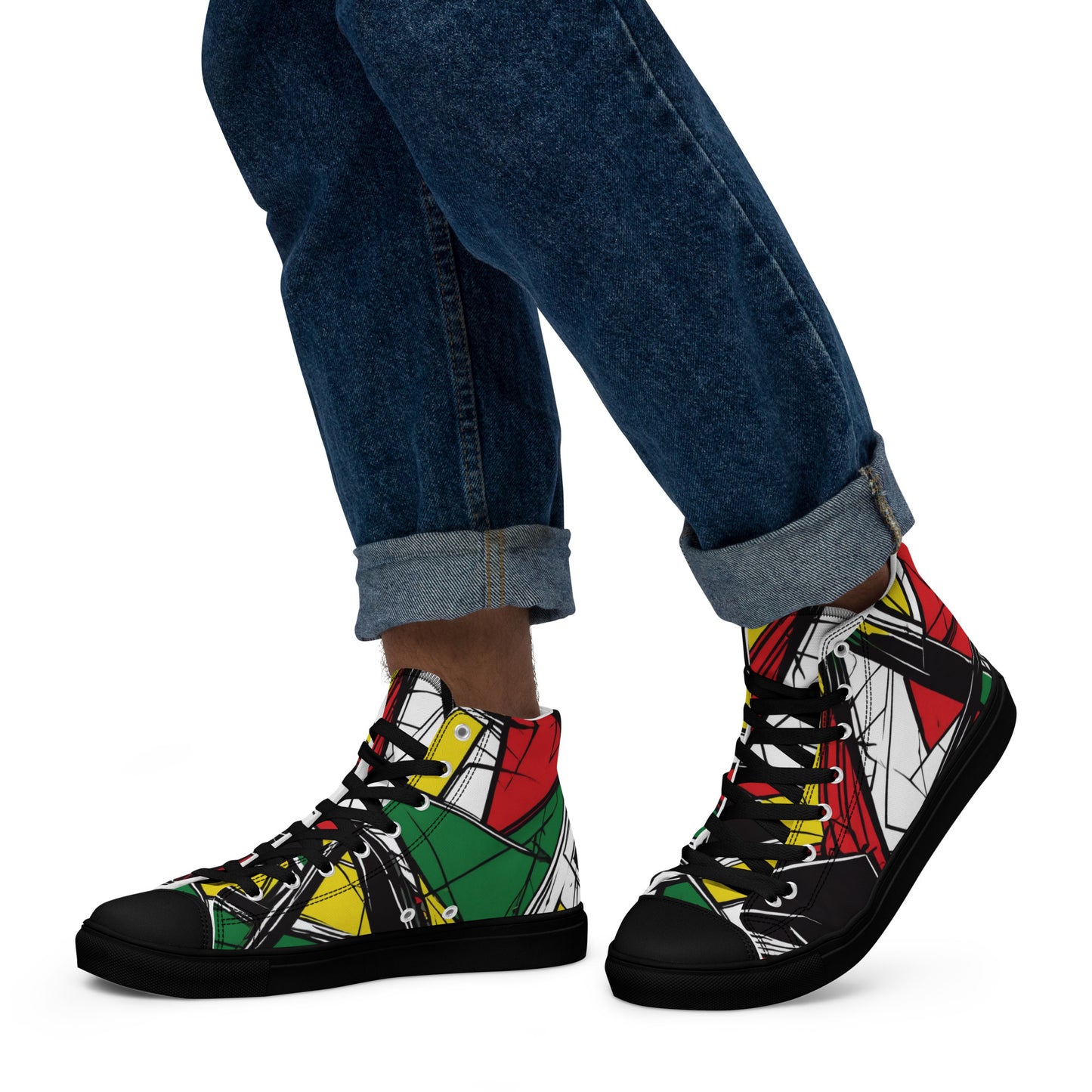 Be-Jo High-Top Leinenschuhe für Herren Sneakers Graffiti Linien