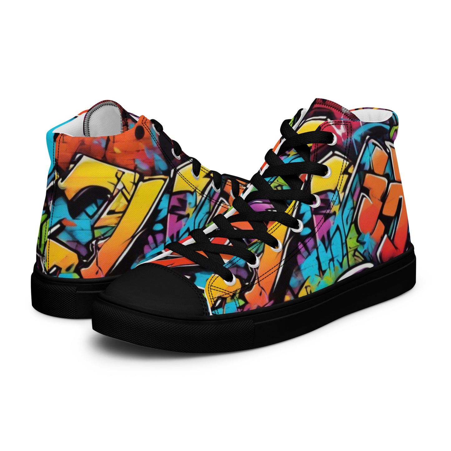 Be-Jo High-Top Leinenschuhe für Herren Sneakers Graffiti Bunt 2