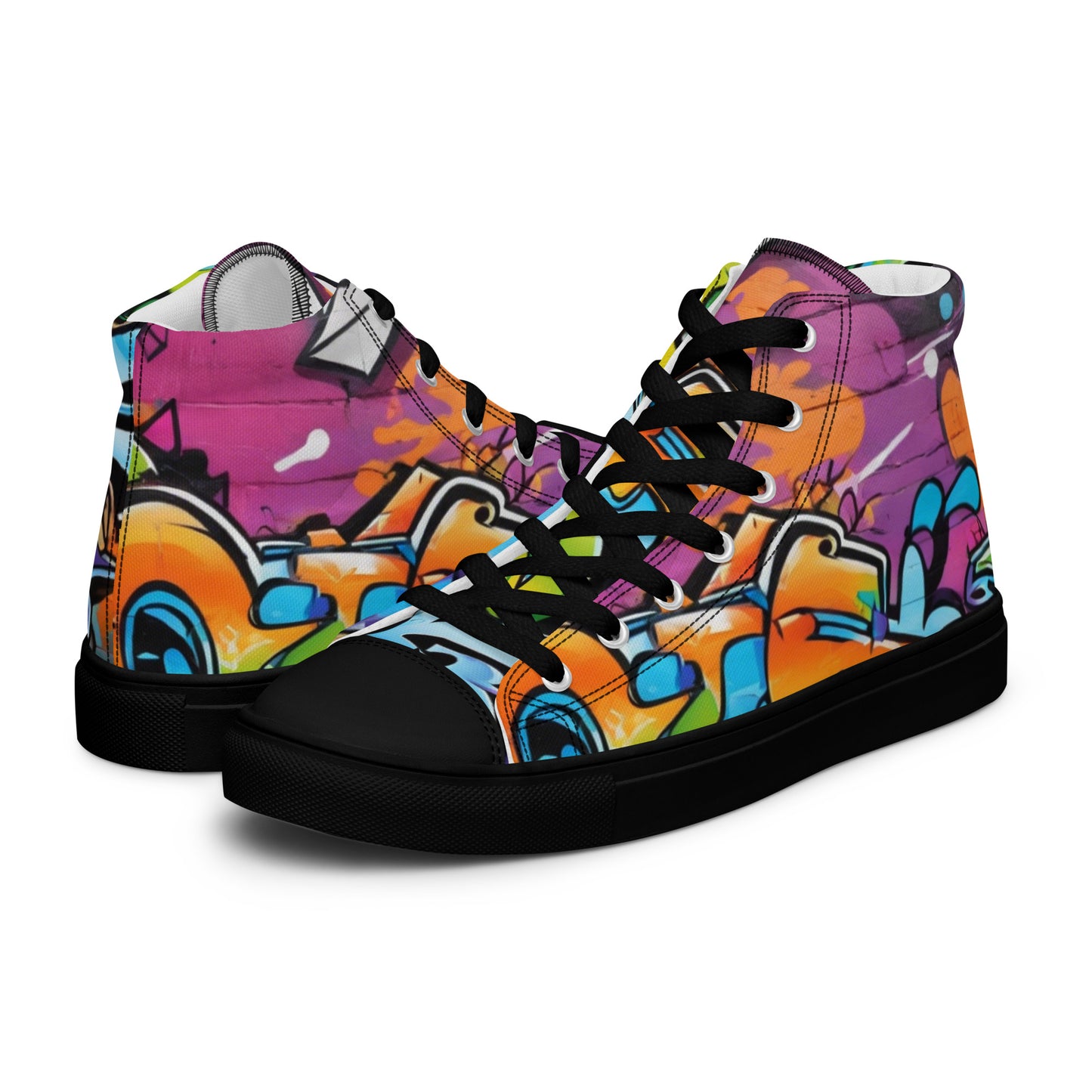 Be-Jo High-Top Leinenschuhe für Herren Graffiti Bunt 3