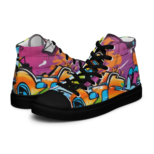 Be-Jo High-Top Leinenschuhe für Herren Graffiti Bunt 3