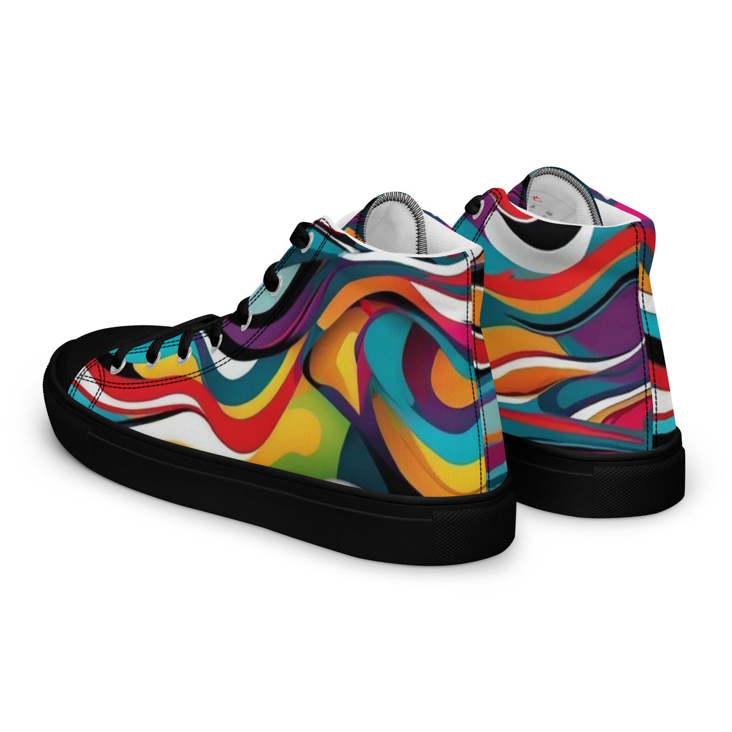 Be-Jo High-Top Leinenschuhe für Herren Sneakers Graffiti Wellen 3