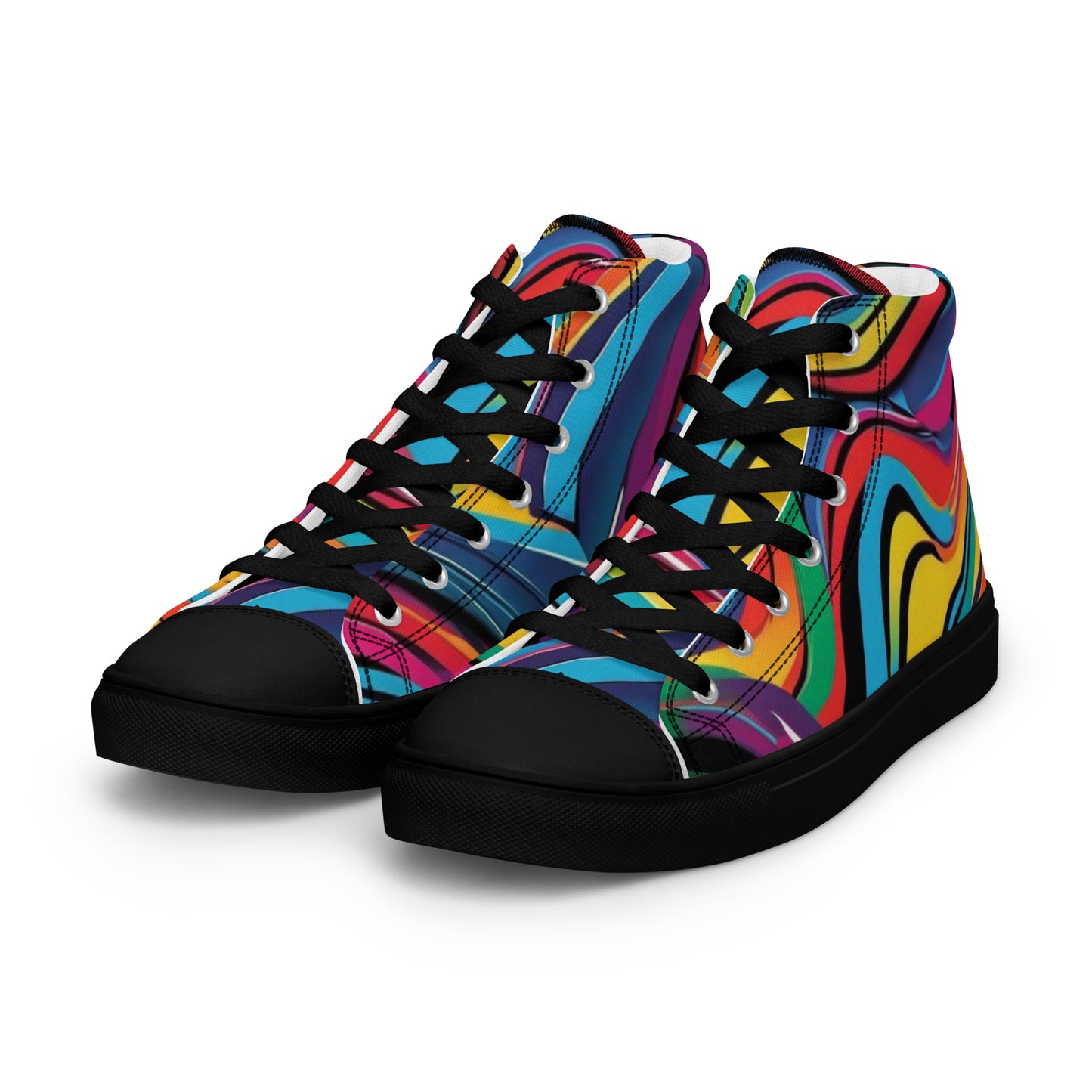 Be-Jo High-Top Leinenschuhe für Herren Sneakers Graffiti Wellen