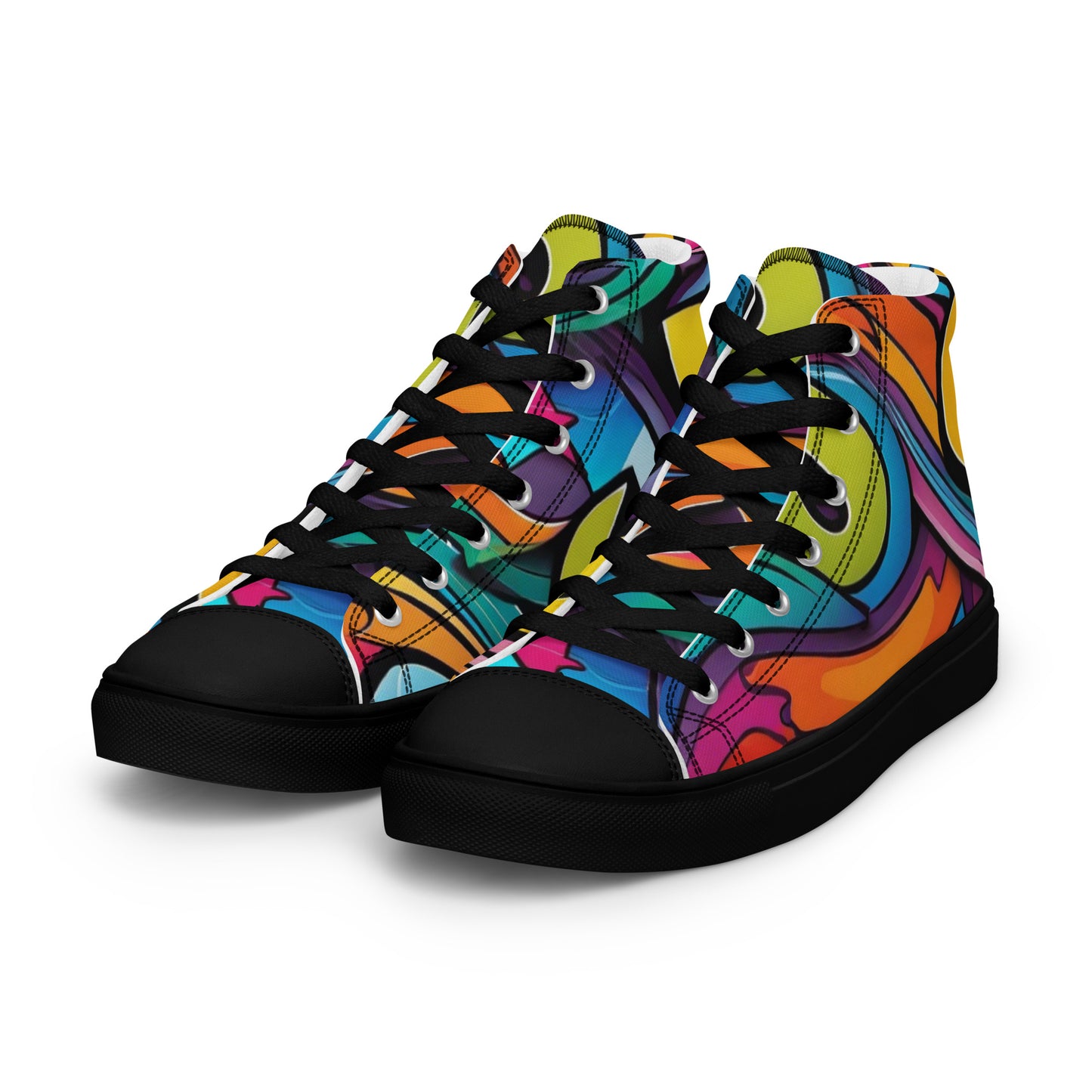 Be-Jo High-Top Leinenschuhe für Herren Sneakers Graffiti Wellen 2