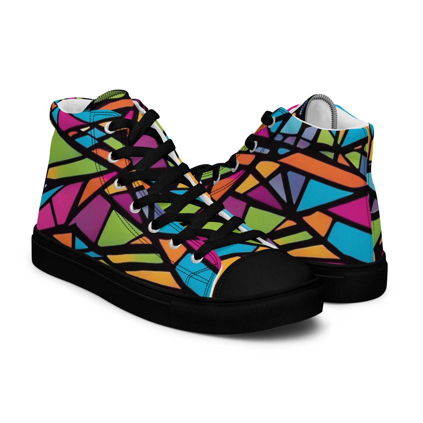 BE-JO High-Top Leinenschuhe für Herren Sneakers Bunt Graffiti