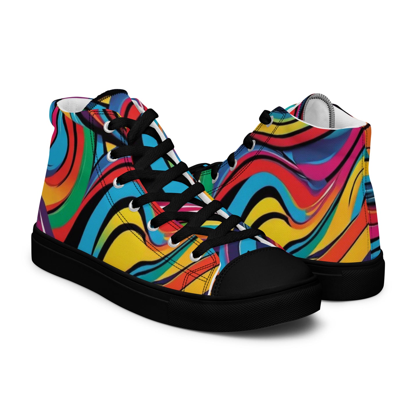 Be-Jo High-Top Leinenschuhe für Herren Sneakers Graffiti Wellen