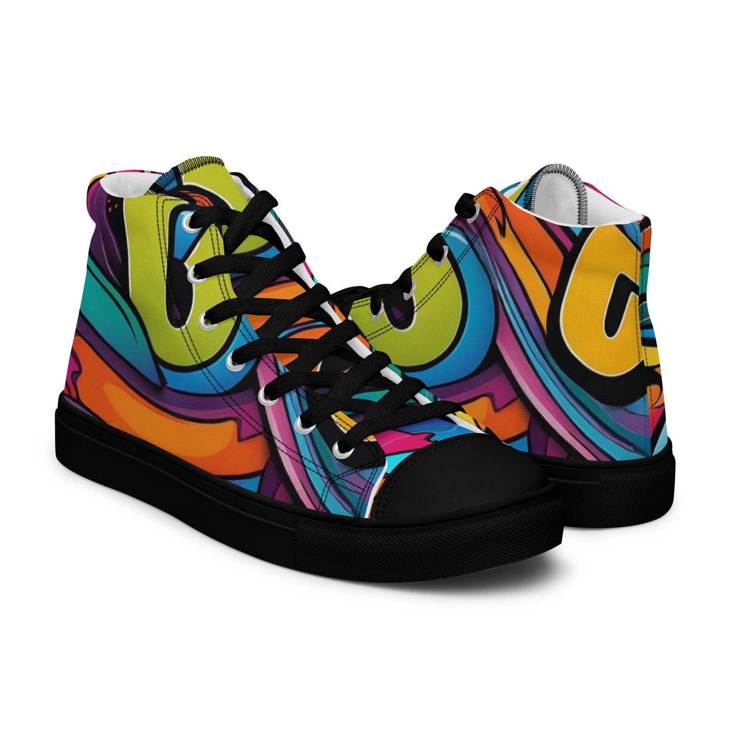 Be-Jo High-Top Leinenschuhe für Herren Sneakers Graffiti Wellen 2