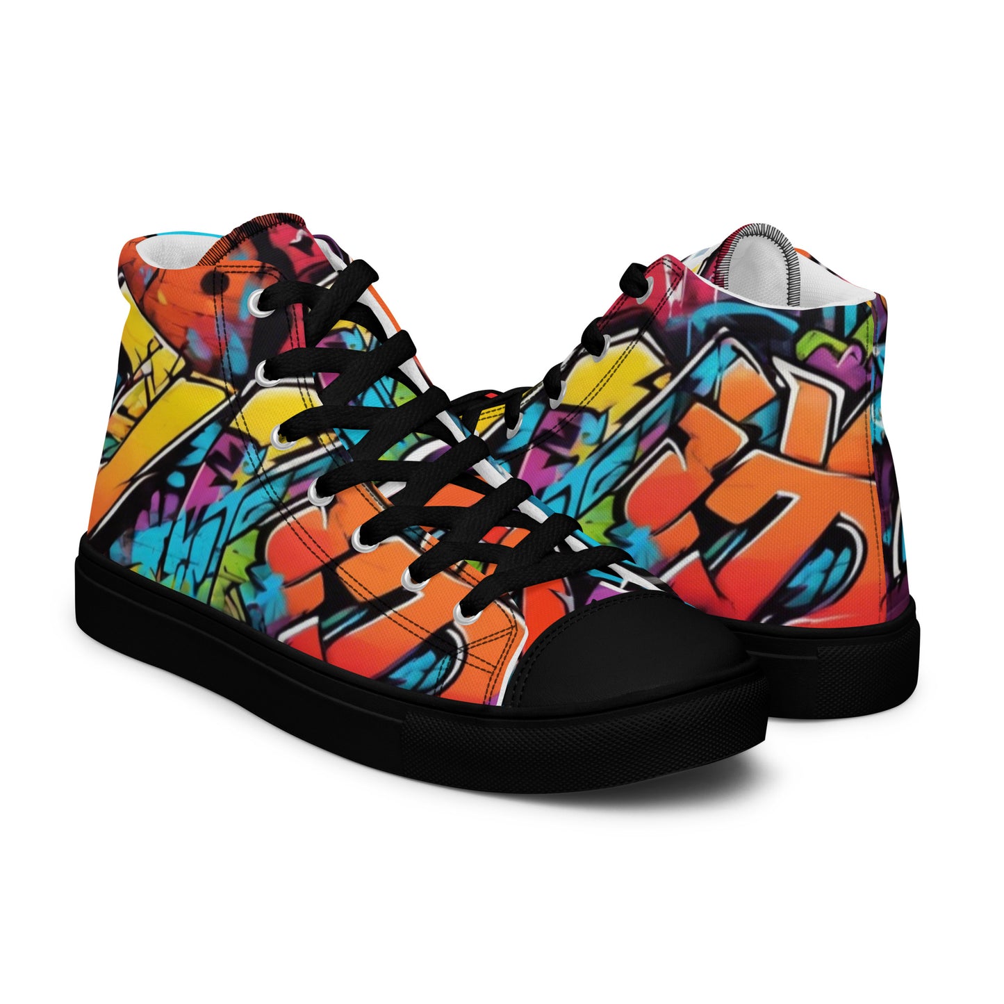 Be-Jo High-Top Leinenschuhe für Herren Sneakers Graffiti Bunt 2