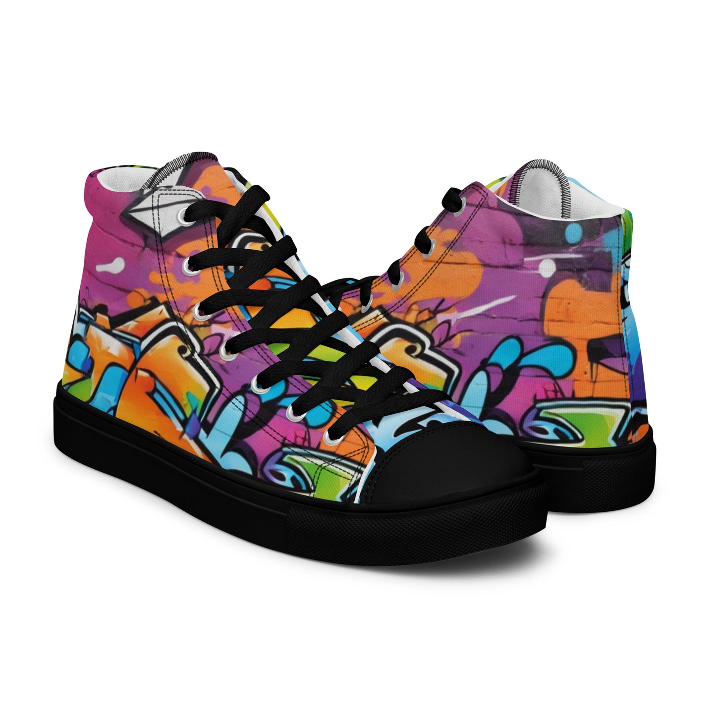 Be-Jo High-Top Leinenschuhe für Herren Graffiti Bunt 3