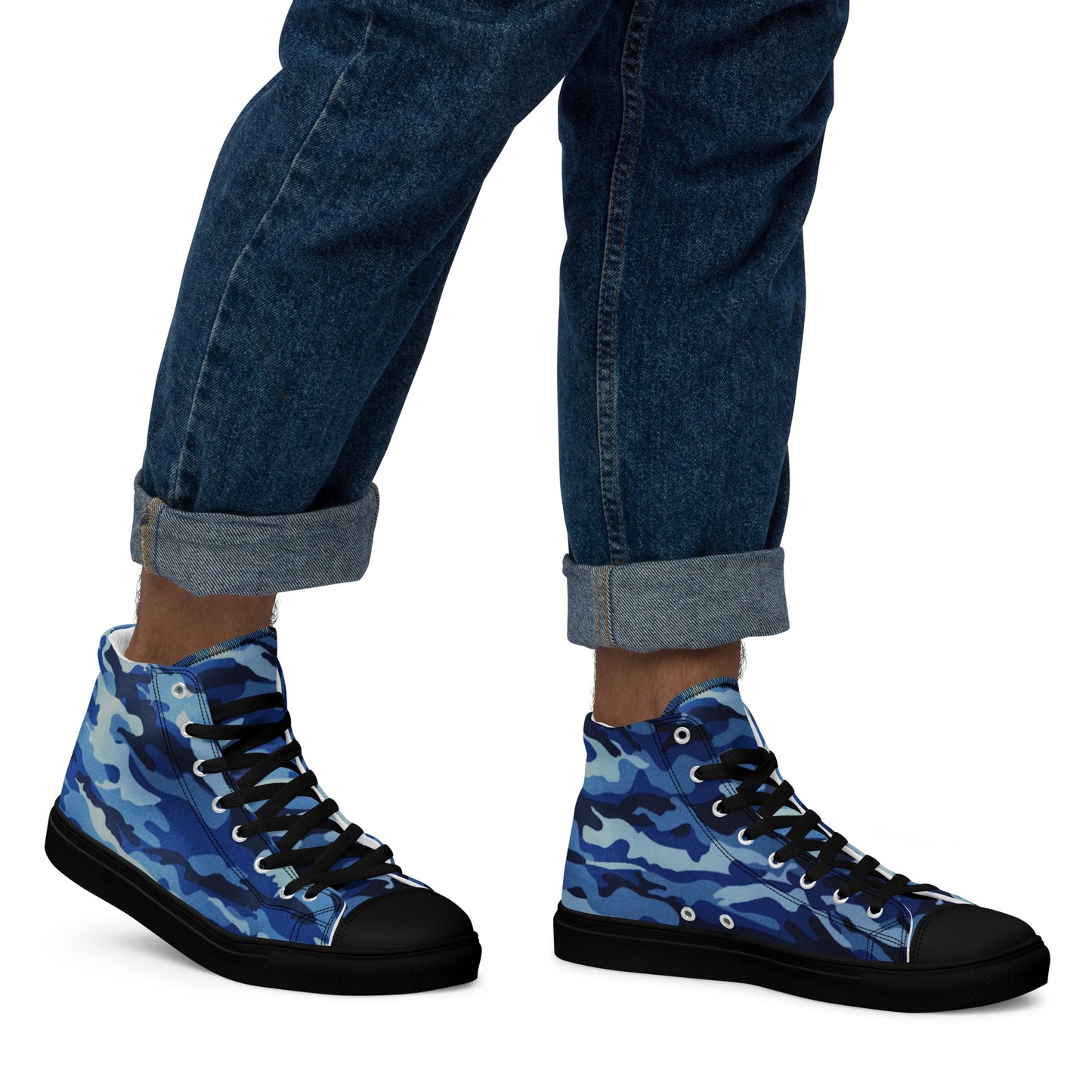 Be-Jo High-Top Leinenschuhe für Herren Sneakers Camouflage Blau