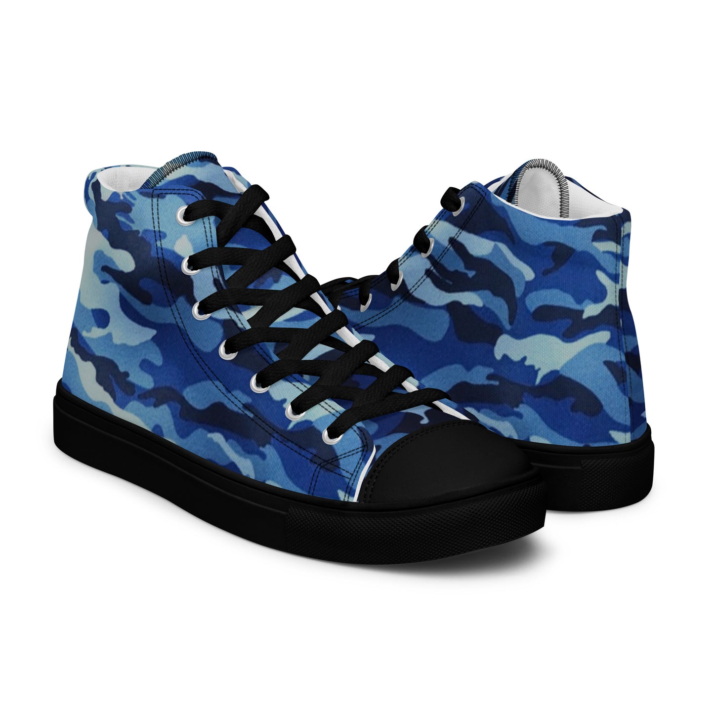 Be-Jo High-Top Leinenschuhe für Herren Sneakers Camouflage Blau