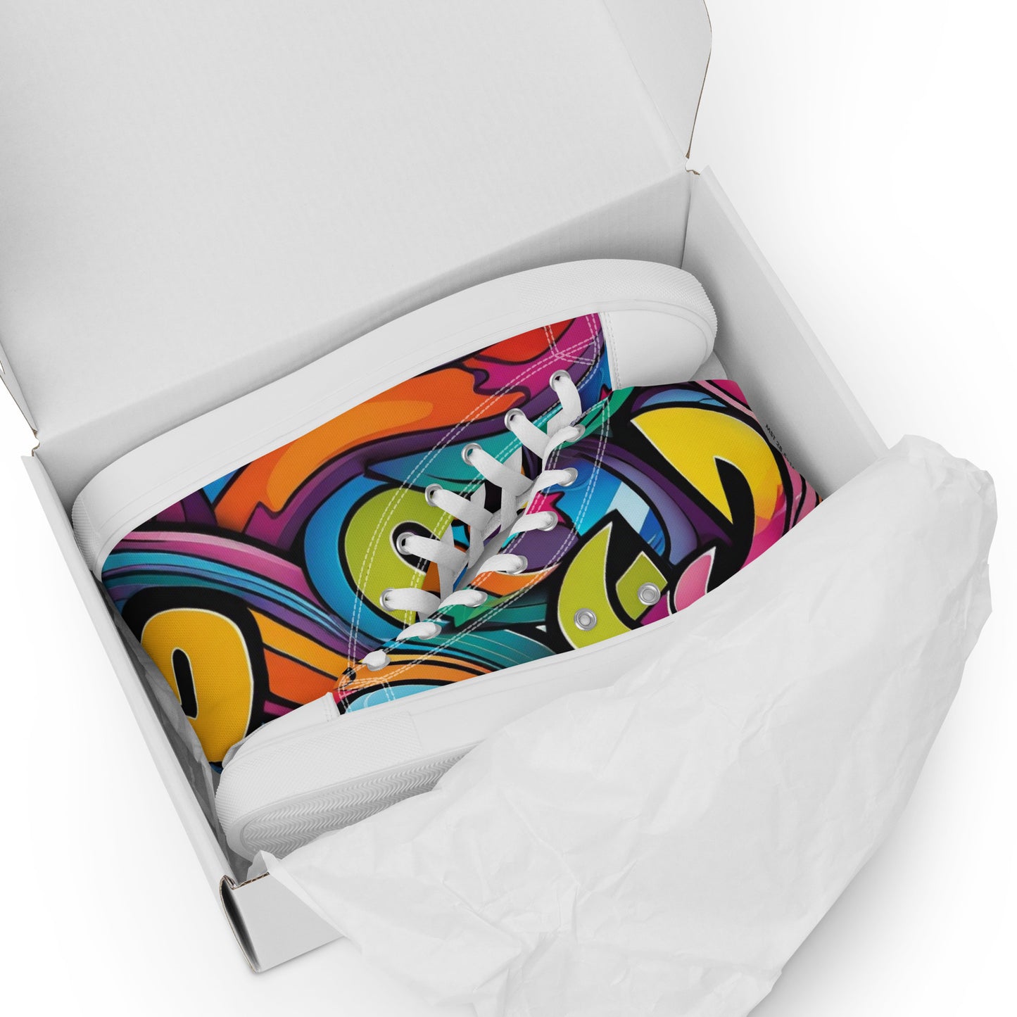 Be-Jo High-Top Leinenschuhe für Herren Sneakers Graffiti Wellen 2