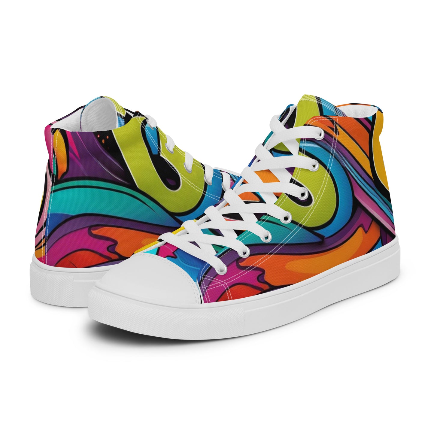 Be-Jo High-Top Leinenschuhe für Herren Sneakers Graffiti Wellen 2