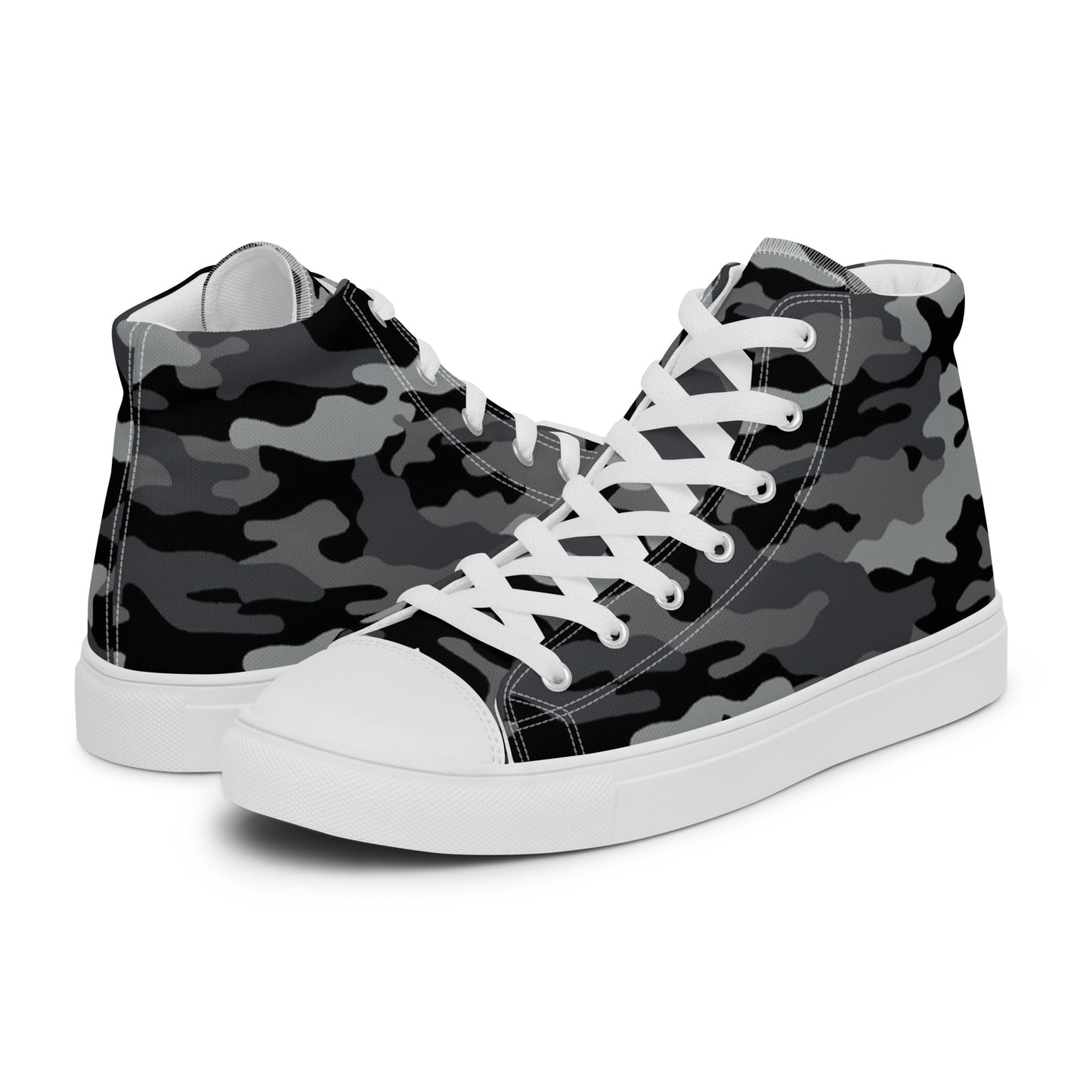 Be-Jo High-Top Leinenschuhe für Herren Sneakers Camouflage Grau