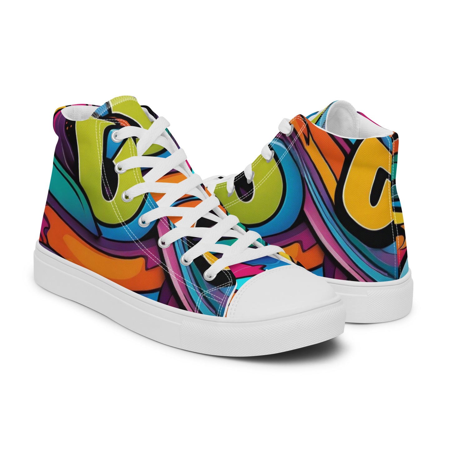 Be-Jo High-Top Leinenschuhe für Herren Sneakers Graffiti Wellen 2