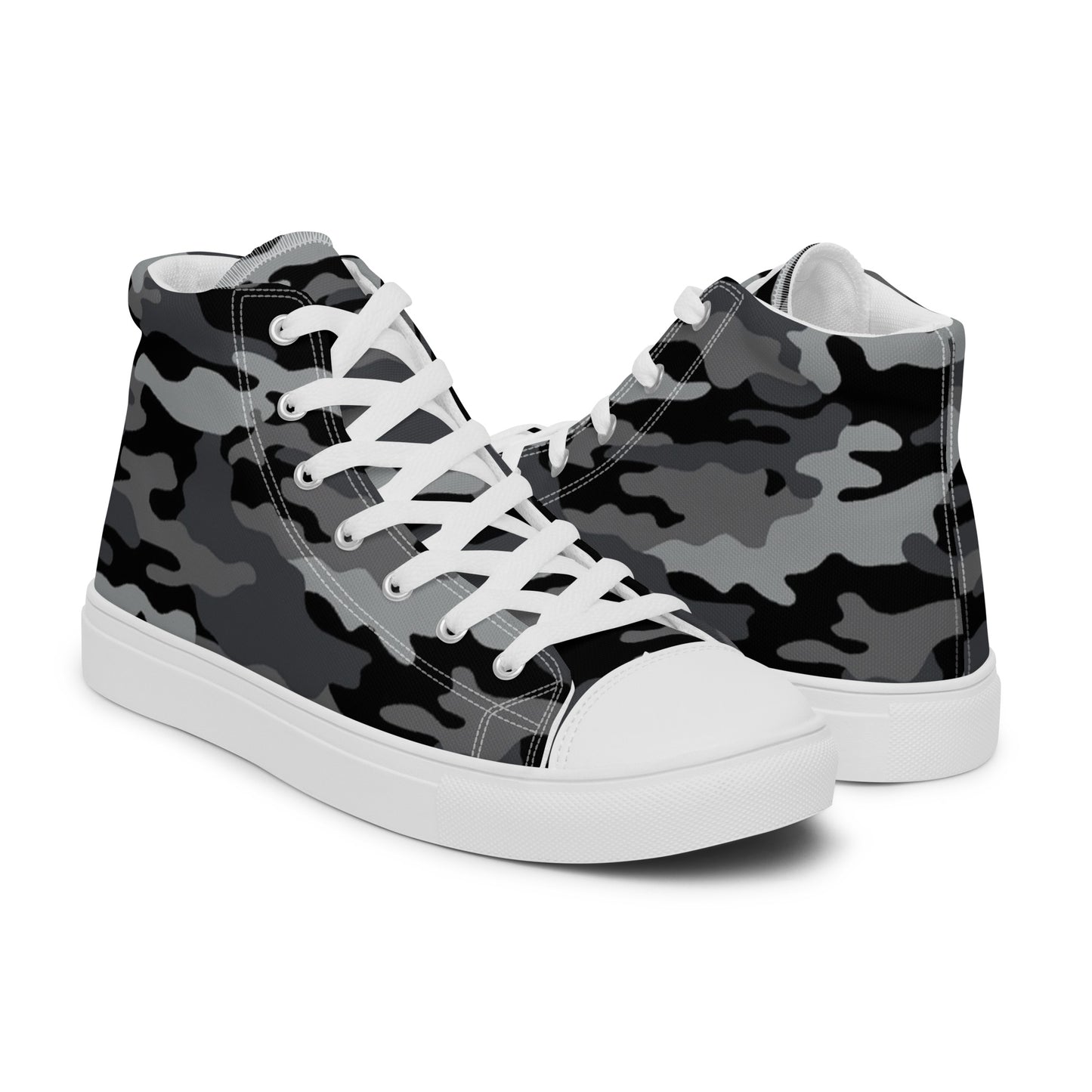 Be-Jo High-Top Leinenschuhe für Herren Sneakers Camouflage Grau