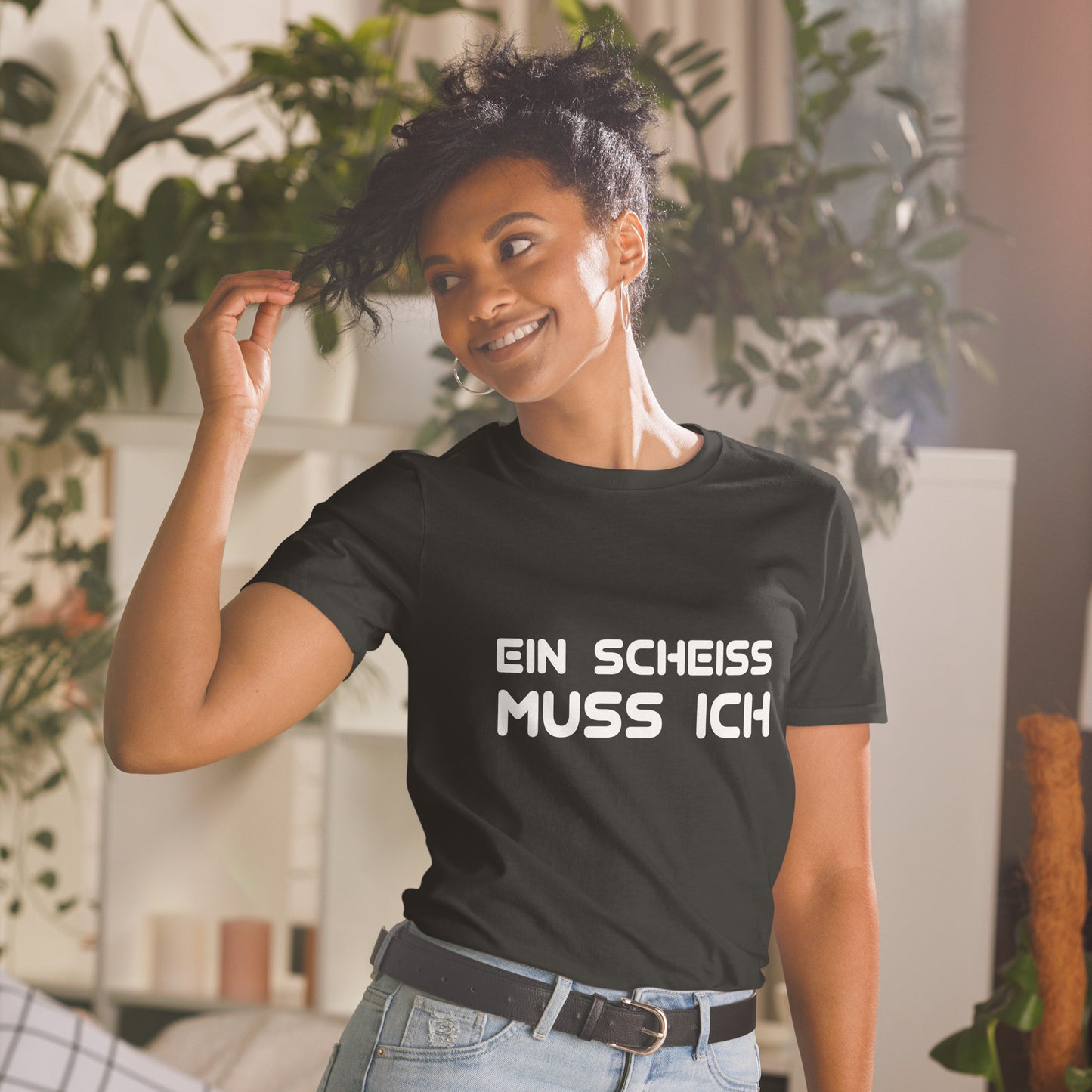 Kurzärmeliges Unisex-T-Shirt Ein scheiss muss ich