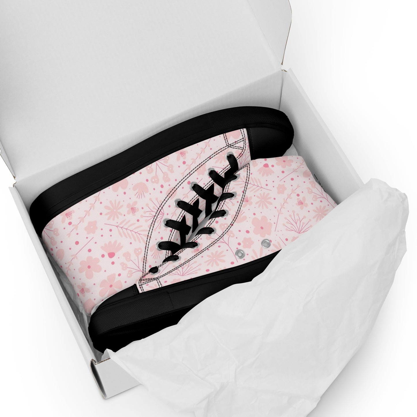 Be-Jo High-Top Leinenschuhe für Damen Sneakers Blumen Rosa