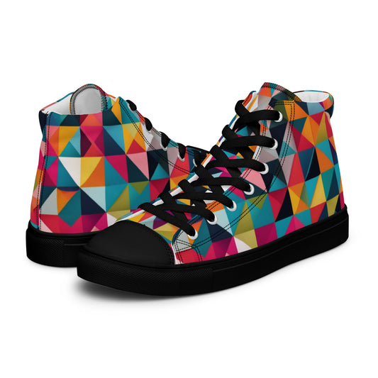 Be-Jo High-Top Leinenschuhe für Damen Graffiti Dreieck