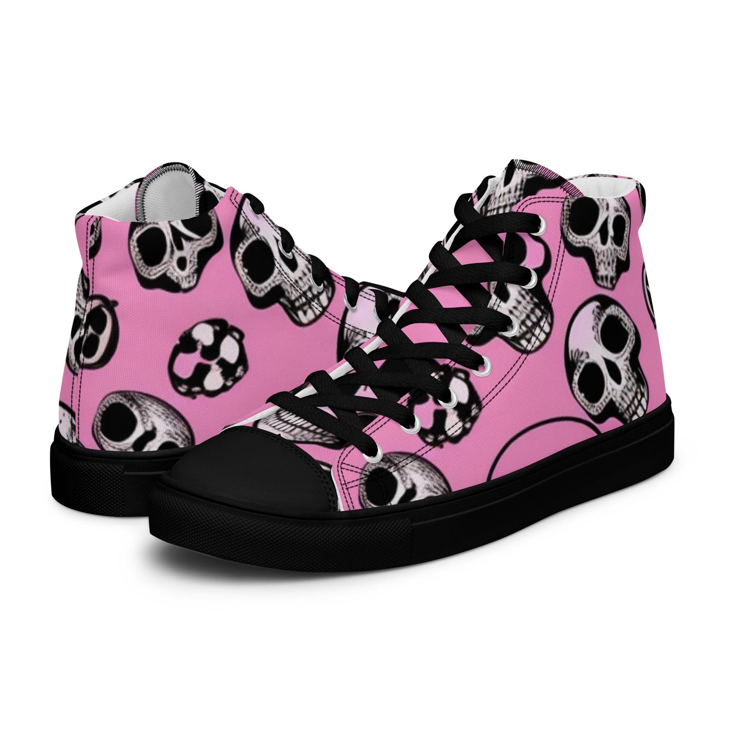 Be-Jo High-Top Leinenschuhe für Damen Sneakers Totenkopf Rosa