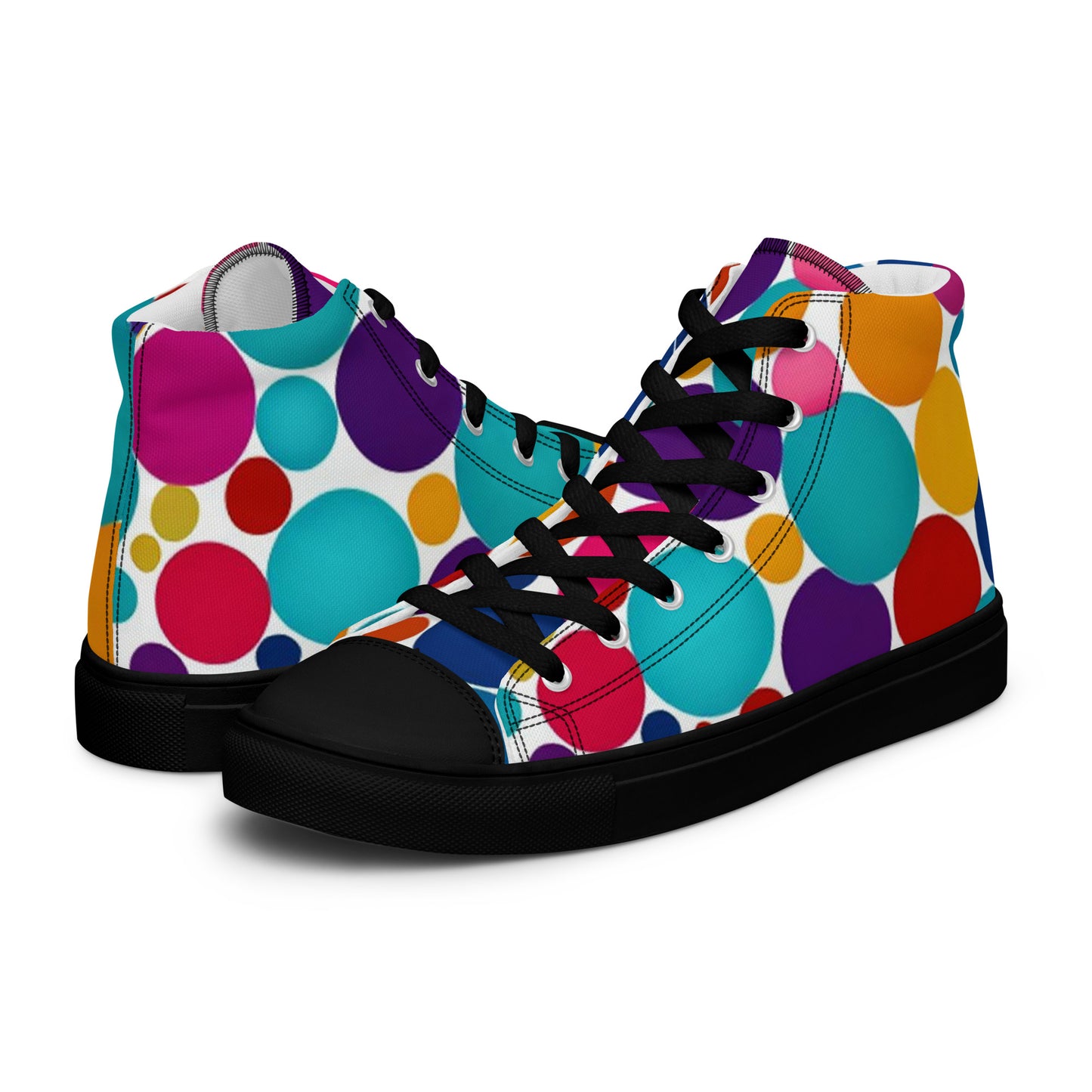 Be-Jo High-Top Leinenschuhe für Damen Sneakers Bunte Kreise