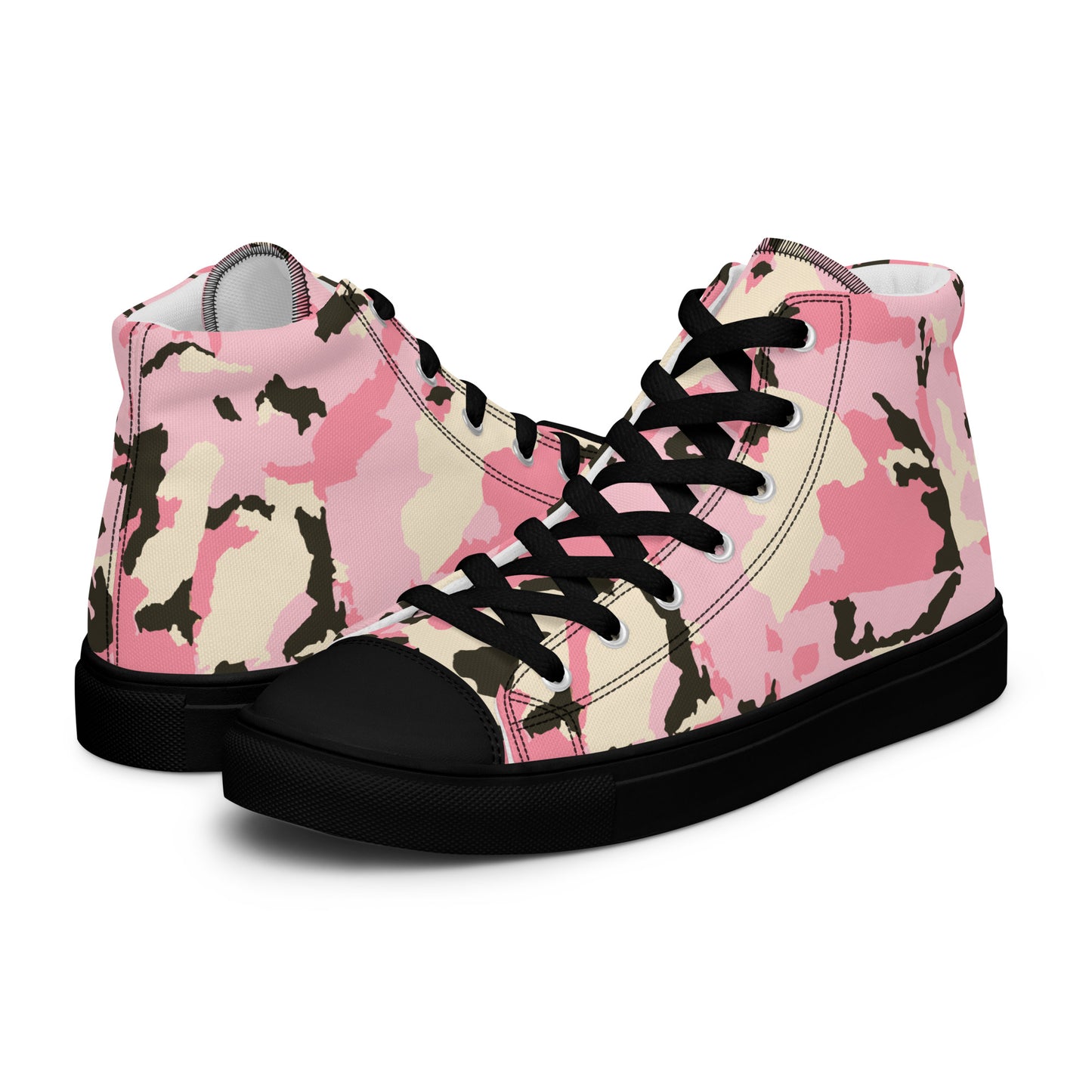 Be-Jo High-Top Leinenschuhe für Damen Sneakers Camouflage Rosa