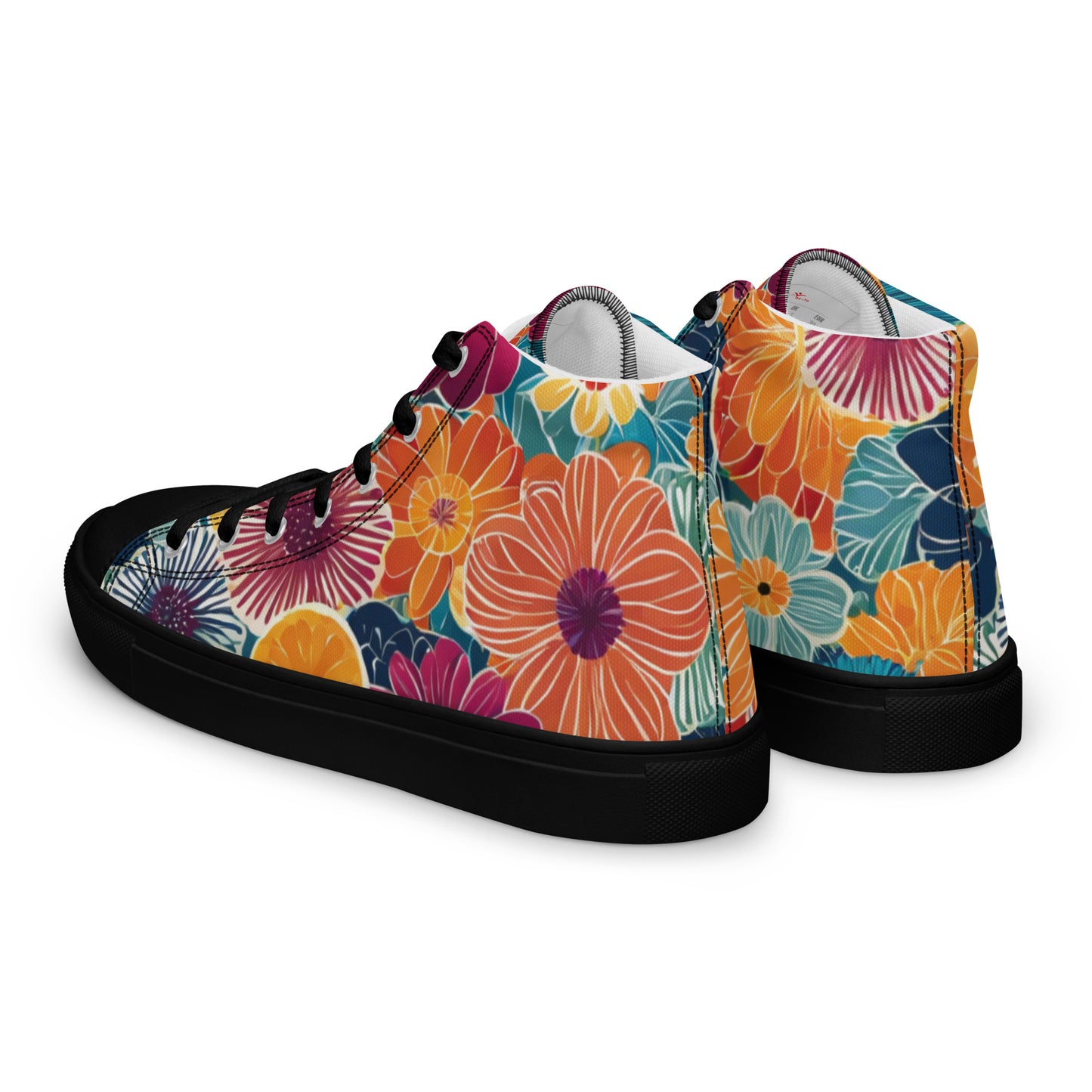 Be-Jo High-Top Leinenschuhe für Damen Sneakers Blumen 2