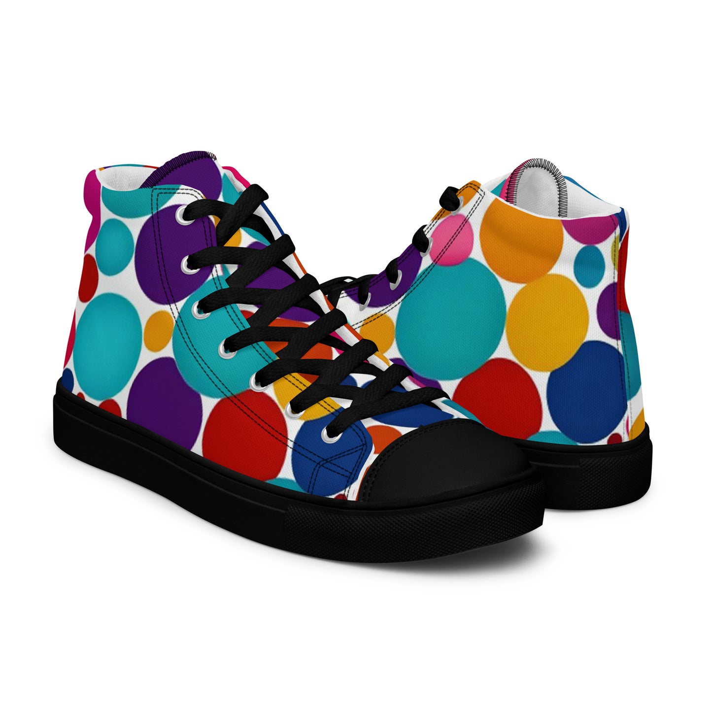 Be-Jo High-Top Leinenschuhe für Damen Sneakers Bunte Kreise