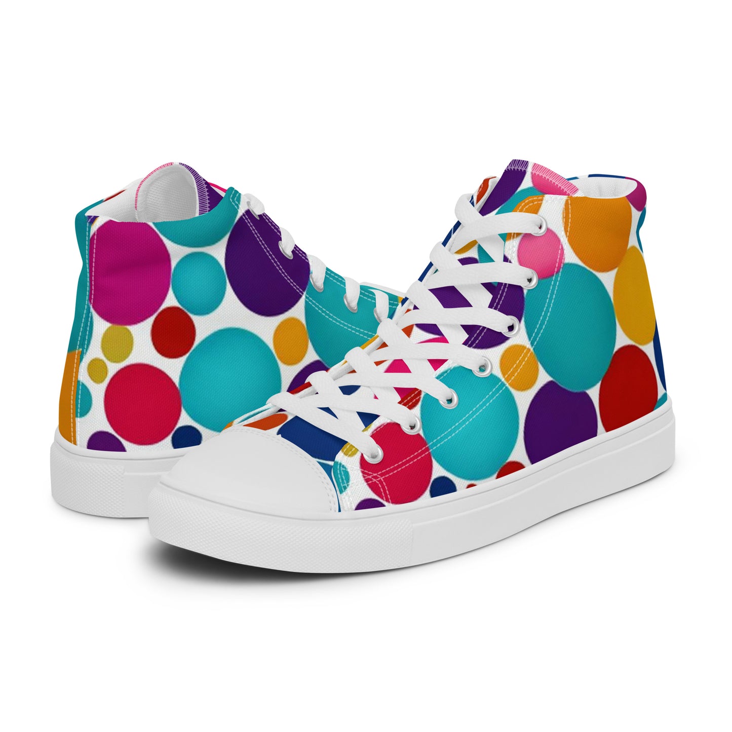 Be-Jo High-Top Leinenschuhe für Damen Sneakers Bunte Kreise