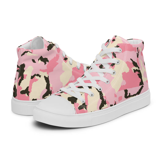 Be-Jo High-Top Leinenschuhe für Damen Sneakers Camouflage Rosa