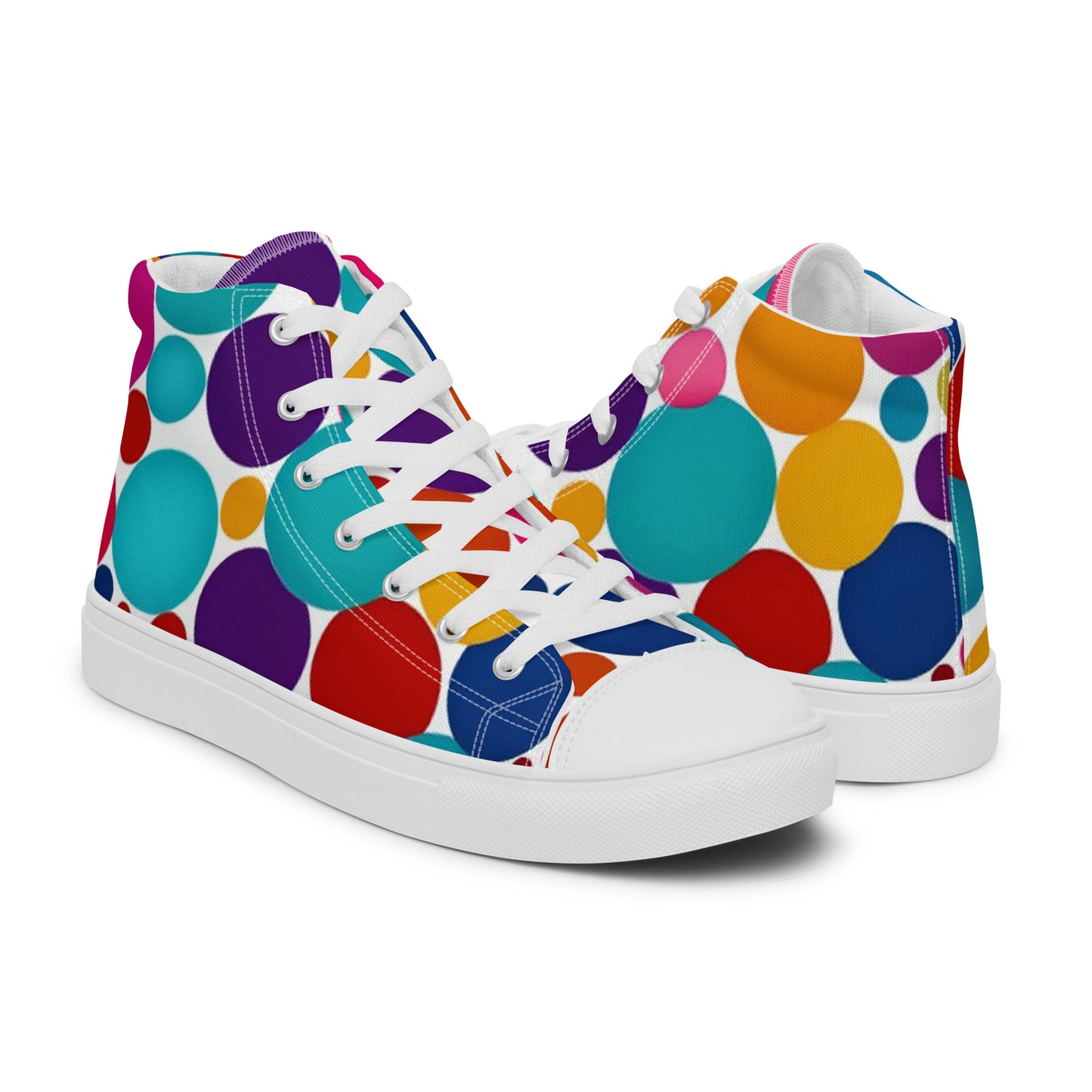 Be-Jo High-Top Leinenschuhe für Damen Sneakers Bunte Kreise